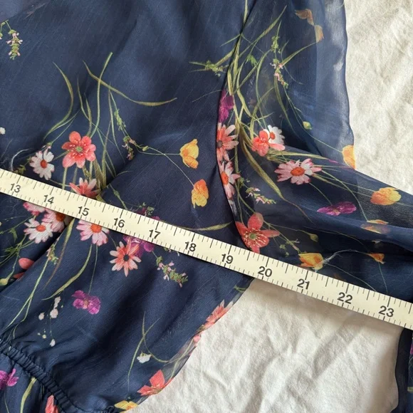 Navy Blue Floral Dress - Picture 5 of 6